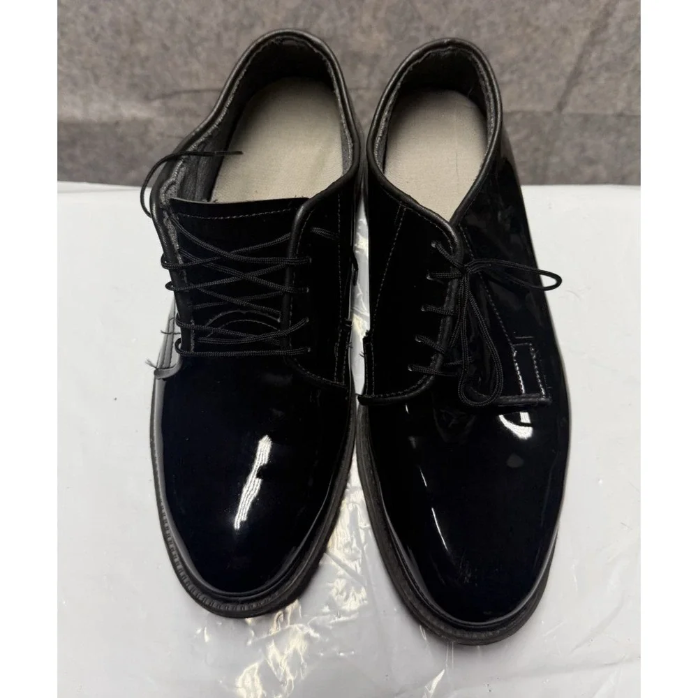 Authentic US Army High‎ Gloss Oxford Shoes Bates or Capps Dress Shoe Size -7.5 E